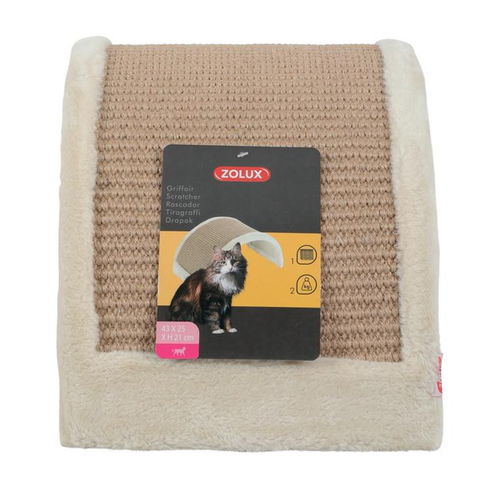 Visuel 1 du produit Griffoir à poser forme pont beige en bois et chanvre - 43 x 25 x 21 cm