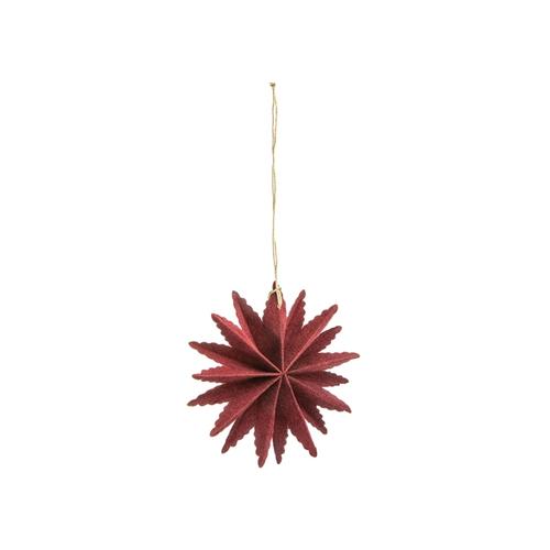 Visuel 1 du produit Suspension forme flocon en papier rouge - Ø 10 cm