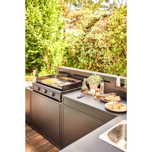 Visuel 3 du produit Plancha Modern gaz 75 coloris noir en acier Forge Adour - 80,5 x 57,3 x 23,8 cm