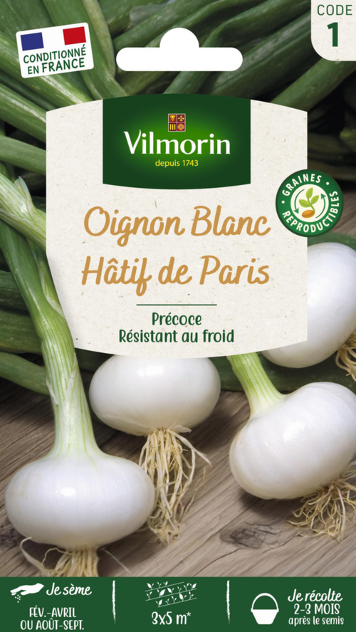 Visuel 1 du produit Oignon blanc Hâtif de Paris Vilmorin - graines à semer