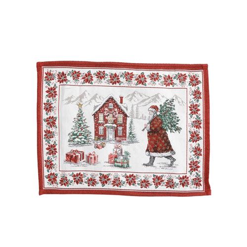 Visuel 3 du produit Set de table en coton et polyéthylène blanc à motif de Noël rouge Chorale - 50 x 35 cm