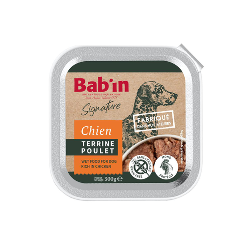 Visuel 1 du produit Pâtée pour chien au poulet terrine Bab'in Signature - 300 g