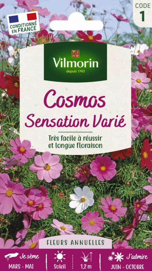 Visuel 1 du produit Cosmos Sensatoin Varié Vilmorin - graines à semer