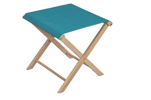 Visuel 1 du produit Tabouret pliant coloris bleu en coton - 43 x 43 x 42 cm