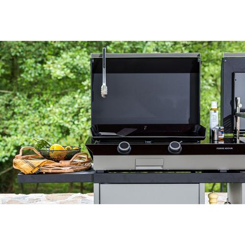 Visuel 4 du produit Combi plancha et gril 60 en acier noir et gris 150 x 60 x 24 cm