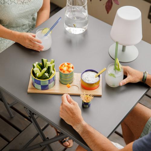 Visuel 4 du produit Table de jardin pliante Clivia en acier - 70 x 70 x 71 cm Gris
