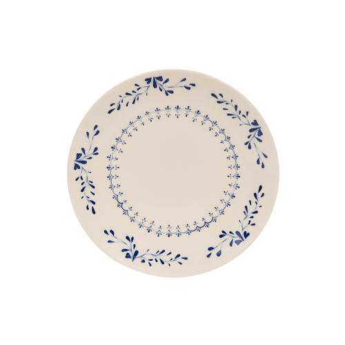 Visuel 1 du produit Assiette plate en grès blanc à motif bleu Appoline - Ø 27 cm