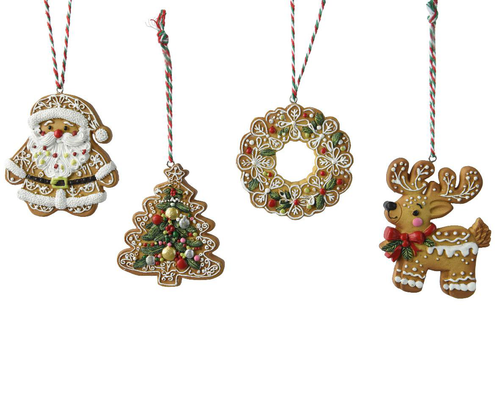 Visuel 1 du produit Biscuit pain d’épices en résine à suspendre -  7 x 9,5 cm