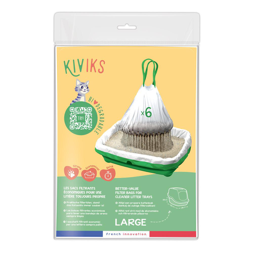 Visuel 1 du produit Sacs à litière filtrants pour chat coloris blanc Kiviks - Taille L 52 x 34 x 25 cm