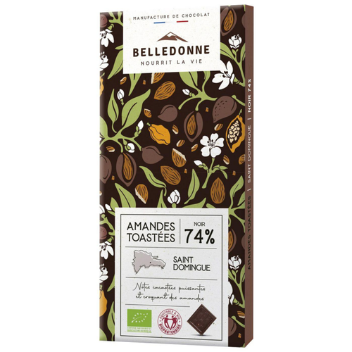 Visuel 1 du produit Tablette de chocolat noir 74 % aux amandes bio - 100 g