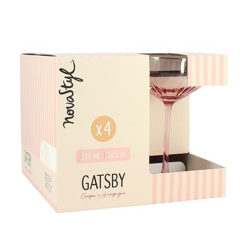 Visuel 2 du produit Ensemble de 4 coupes en verre rose Gatsby - 31 cl