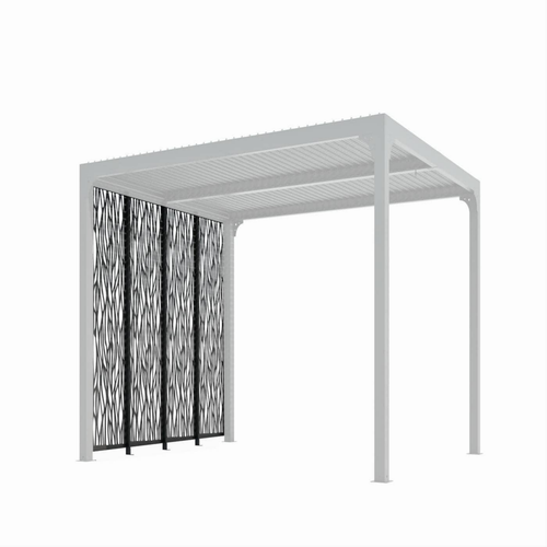 Visuel 1 du produit Lot de 4 panneaux moucharabieh coloris gris en acier - 3,4 x 2,2 m