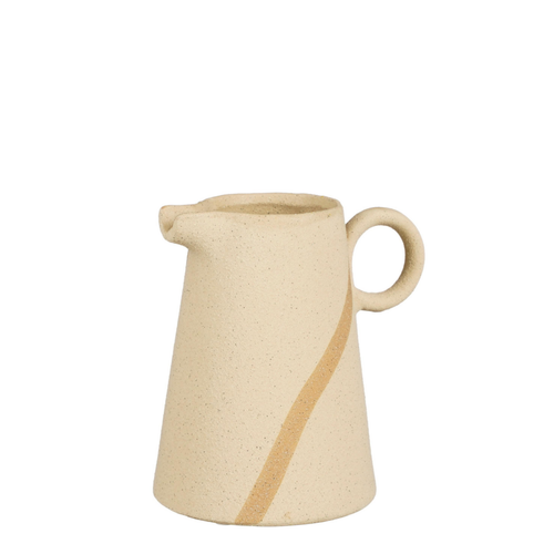 Visuel 1 du produit Vase Chuck coloris beige en grès - 15,5 x 15,5 x 12 cm