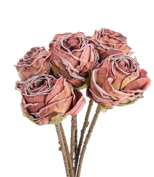 Visuel 1 du produit Fleur artificielle en papier 6 renoncules coloris rouge - H 28