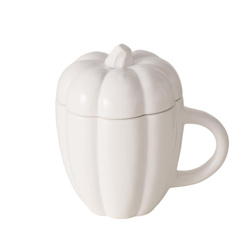 Visuel 1 du produit Tasse jumbo blanche en céramique forme potiron Zapayo - Ø 11,3 x 15 cm