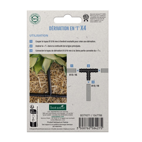 Visuel 2 du produit 4 Tés cannelés - Ø 13/16 mm botanic® - Arrosage goutte à goutte