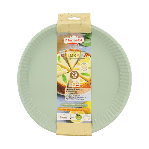Visuel 2 du produit Moule à tarte en acier carbone céladon Menastyl Colorama - Ø 28 cm