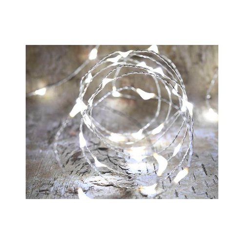 Visuel 1 du produit Guirlande solaire batterie remplaçable micro 200 LED coloris blanc pur Blachere - 20 m