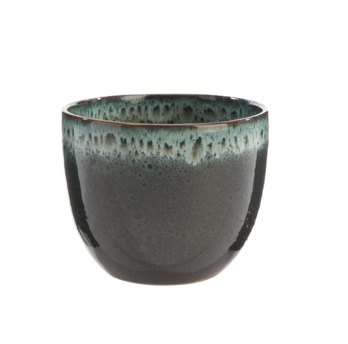 Visuel 1 du produit Cache-pot en céramique vert foncé Basalt - Ø 15 x H 10 cm