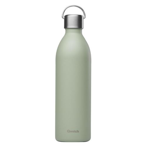 Visuel 1 du produit Bouteille isotherme en inox recyclé coloris vert tilleul Qwetch Active Matt - 1000 ml
