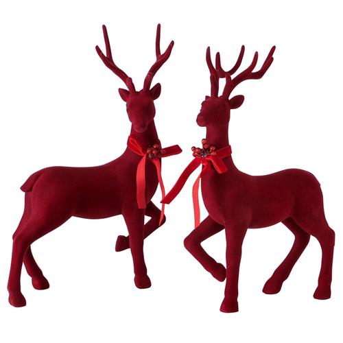 Visuel 1 du produit Figurine cerf en résine synthétique rouge Reddy - 22 x 10,5 x 34 cm