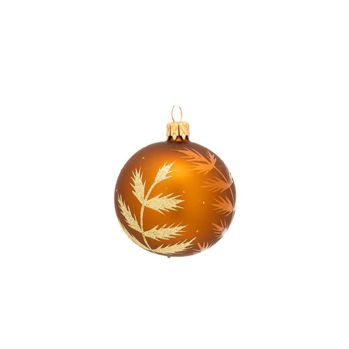 Visuel 1 du produit Boule décorative coloris orange en verre nature - Ø 7 cm