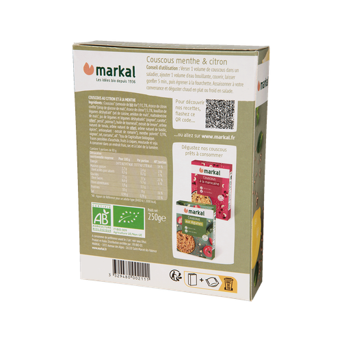 Visuel 2 du produit Couscous menthe citron bio Markal - 250 g