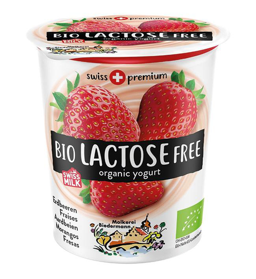 Visuel 1 du produit Yaourt de vache fraise sans lactose bio Biedermann – 200 g