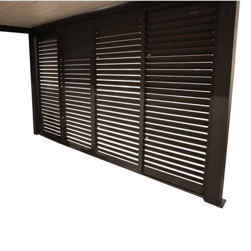 Visuel 1 du produit Claustra coulissant pour pergola autoportée coloris gris en aluminium - 4 m