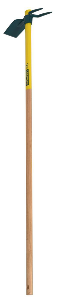 Visuel 1 du produit Serfouette forgée panne et fourche jaune/verte Leborgne - 30 cm