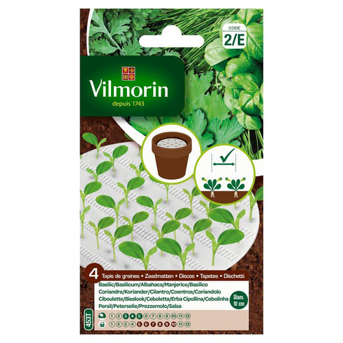 Visuel 1 du produit Tapis de graines aromatiques à semer Basilic Coriandre Ciboulette Persil Vilmorin