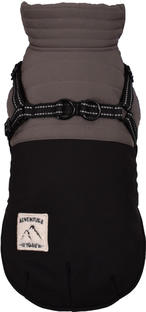 Visuel 1 du produit Manteau pour chien coloris noir avec harnais et sangle réfléchissante Bobby Tour - Taille 40M