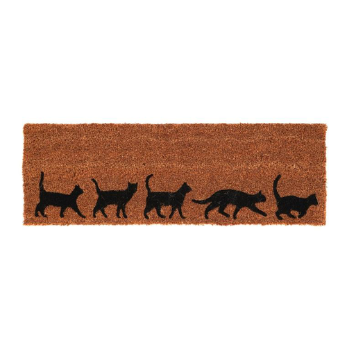Visuel 1 du produit Paillasson en fibre de coco à motif chats - 75,7 x 25,4 cm