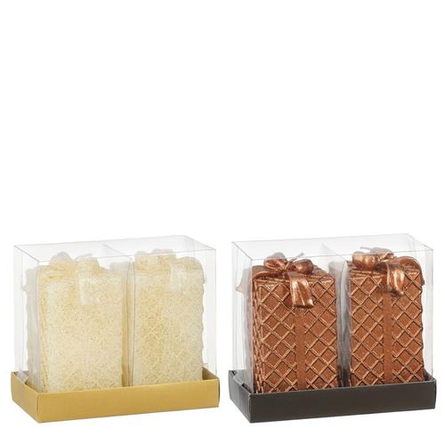 Visuel 1 du produit Lot de 2 bougies forme cadeau - Ø 5,5 x H 9 cm