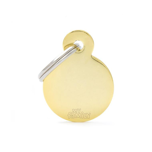 Visuel 1 du produit Médaille basic petit cercle pour chien en laiton doré