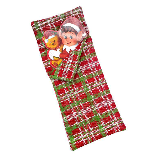 Visuel 1 du produit Sac de couchage avec oreiller rouge et vert Lutin farceur - 12,5 x 30 cm