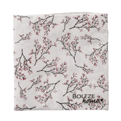 Visuel 1 du produit Serviettes en papier blanches à motifs baies Berry x 20 - 16,5 x 16,5 cm