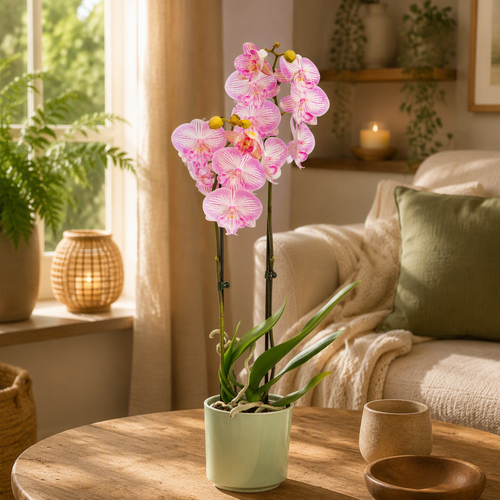 Visuel 2 du produit Phalaenopsis  ou Orchidée Papillon 2 branches en pot - D.12 cm