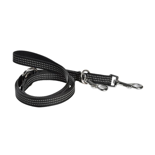 Visuel 1 du produit Laisse pour chien coloris noir en nylon tressé Bobby Safe 3 positions – Taille M