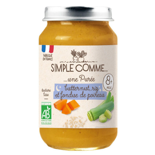 Visuel 1 du produit Pot bonne nuit - riz butternut poireau bio Simple Comme - 200g