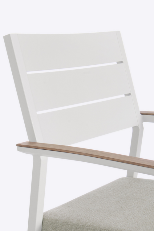 Visuel 3 du produit Fauteuil Calla coloris blanc en aluminium - 58,5 x 55,5 x 90 cm