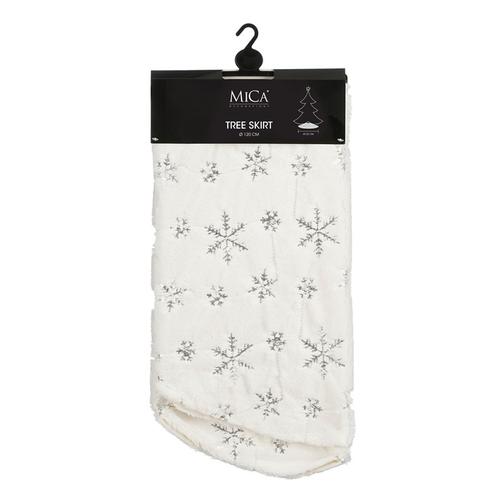 Visuel 1 du produit Jupe de sapin à motif flocons en polyester blanc - Ø 120 cm