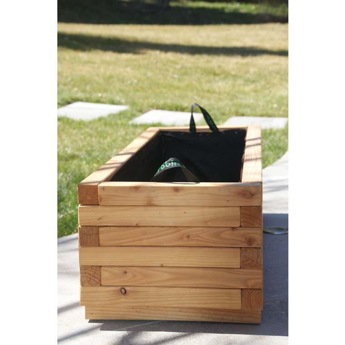 Visuel 1 du produit Bac carré en coloris beige en bois huilé FSC - 120 x 40 x 30,5 cm