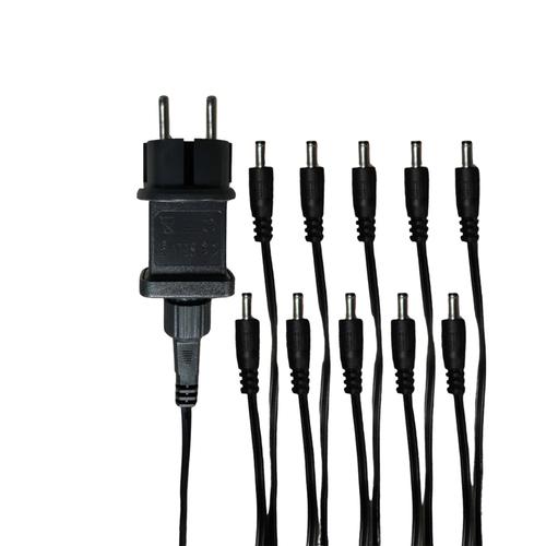 Visuel 1 du produit Éclairage de Noël Adaptateur 10 câbles raccordement pour lanterne à eau et projecteur coloris noir - 4 m