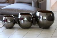 Visuel 2 du produit Pot en terre émaillée coloris gris Les Poteries d'Albi Bahia - Ø 43 x H 46 cm