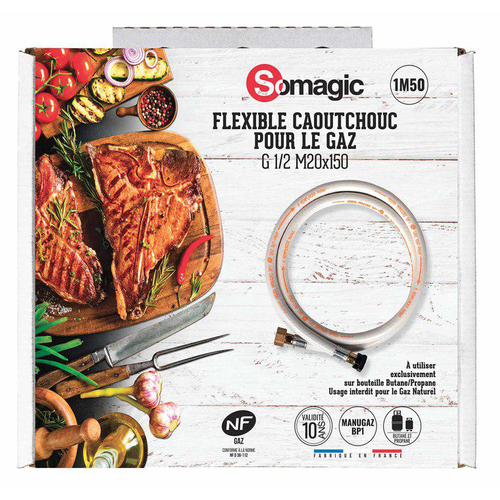 Visuel 1 du produit Flexible à embouts à visser pour le gaz butane et propane - 1,5 m