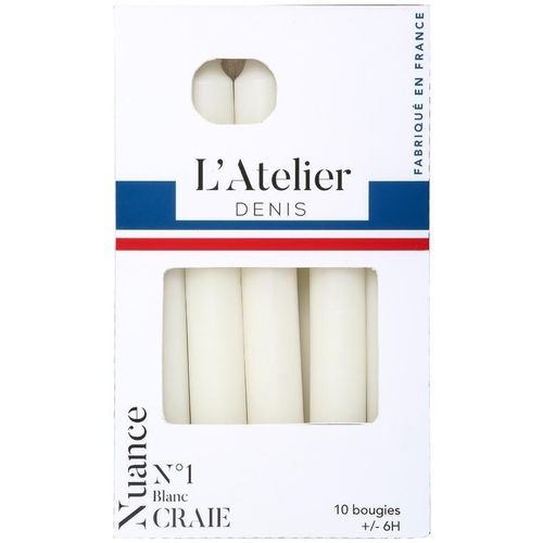 Visuel 1 du produit Bougie de ménage 17 cm blanc craie L’Atelier de Denis - Le pack de 4