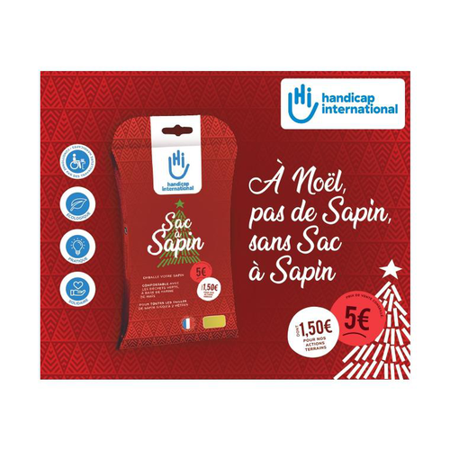 Visuel 2 du produit Sac à sapin compostable doré Handicap International - pour sapins jusqu'à 2 mètres