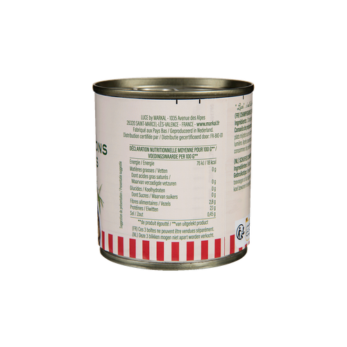 Visuel 2 du produit Champignon de Paris émincés bio Luce en boîte de 200 g - les 3 boîtes