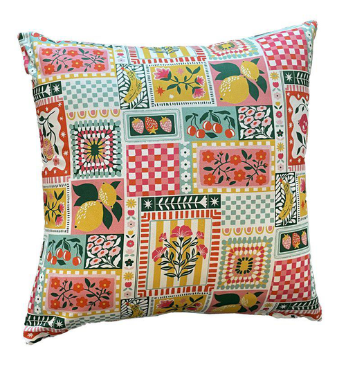 Visuel 1 du produit Coussin carré en coton multicolore Youpi - 45 x 45 cm